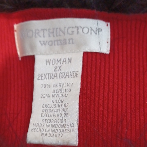 Worthington Red and Black Sweater - Picture 2 of 10